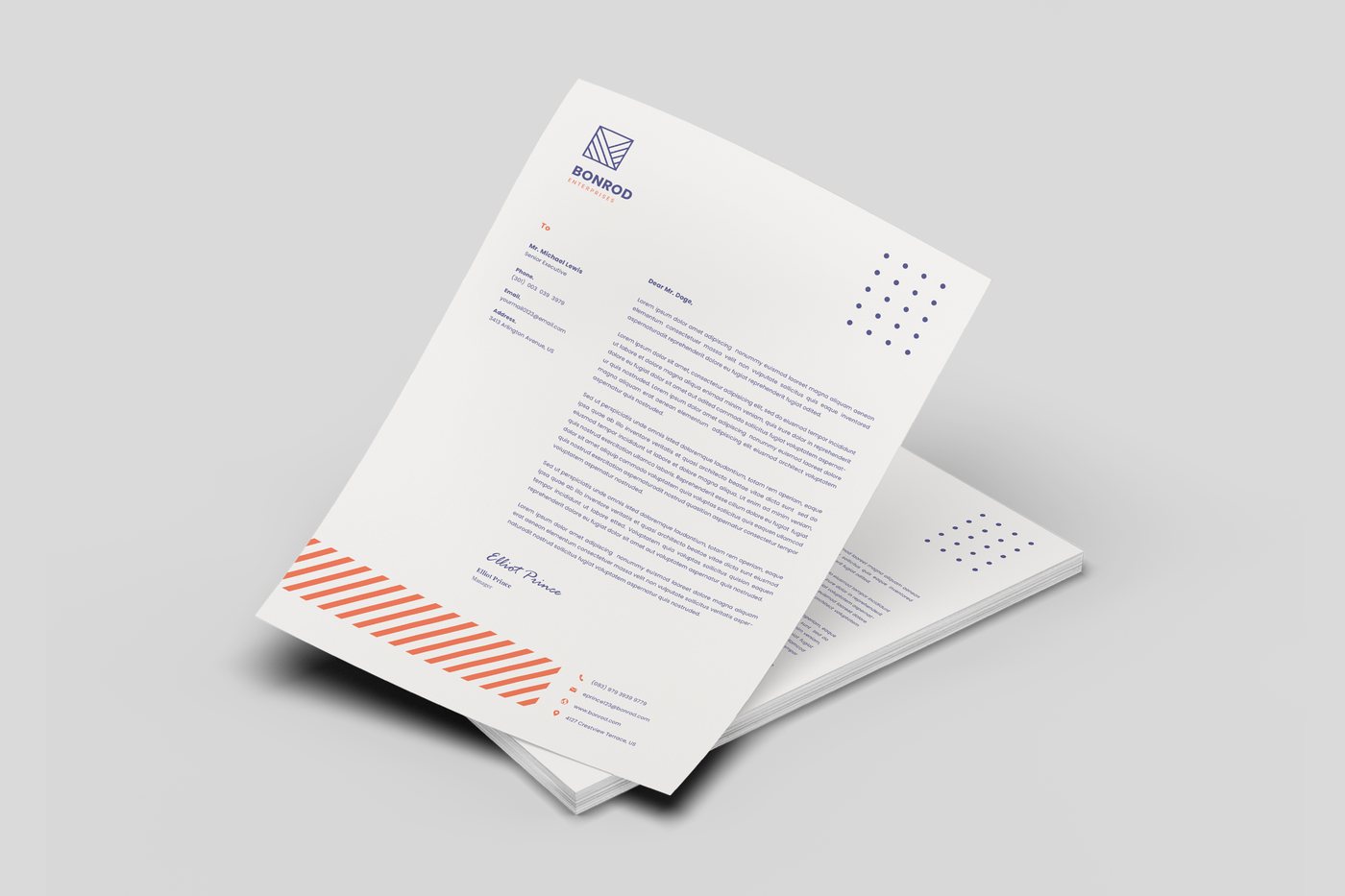 Printed A4 letterheads with a company logo