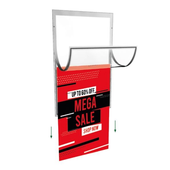 Wall-Mounted Pull-Down Poster Display – 40" x 60" – product photograph 3